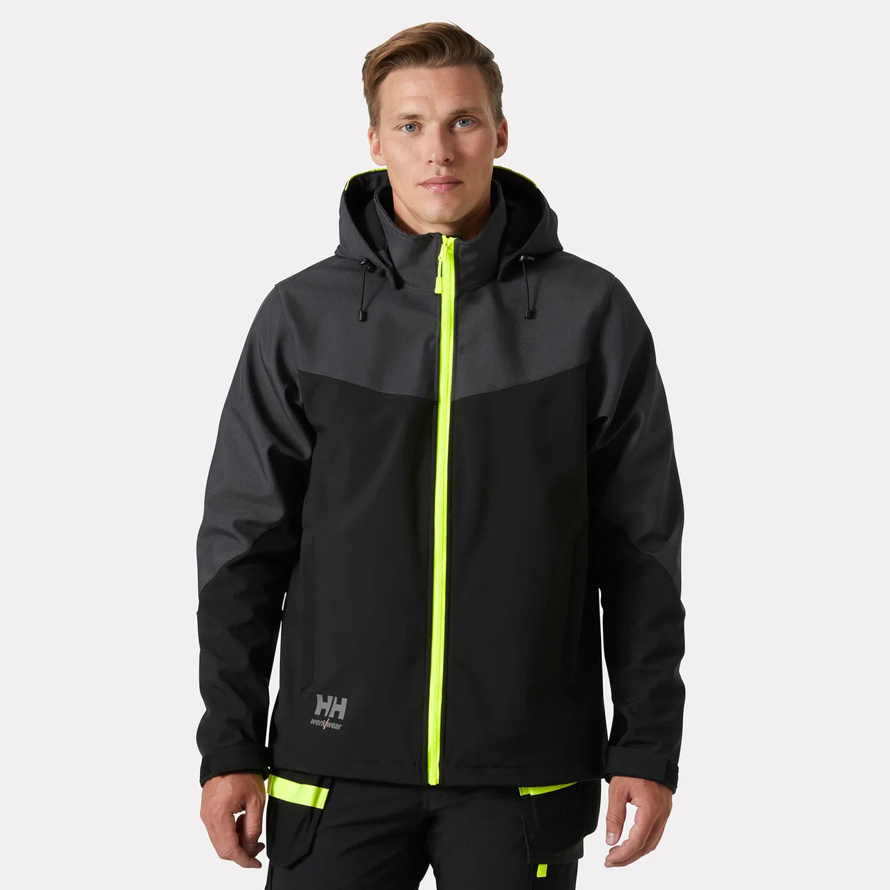 Oxford Hooded Softshell Jacket - 74290 - Black Ebony - Customisable Softshells