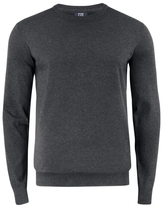 Cutter & Buck - Oakville Crewneck Men - Anthracite Melange - Customisable Knitwear