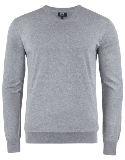 Cutter & Buck - Oakville V-neck Men - Grey Melange - Customisable Knitwear
