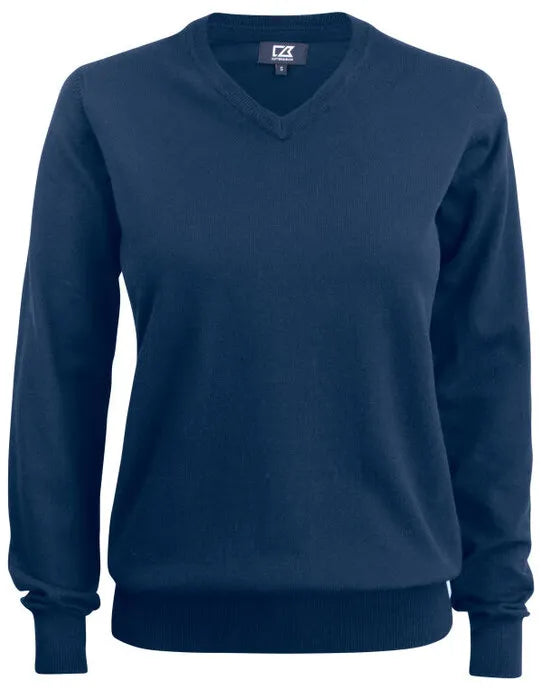 Cutter & Buck - Oakville V-neck Women - Dark Navy - Customisable Knitwear