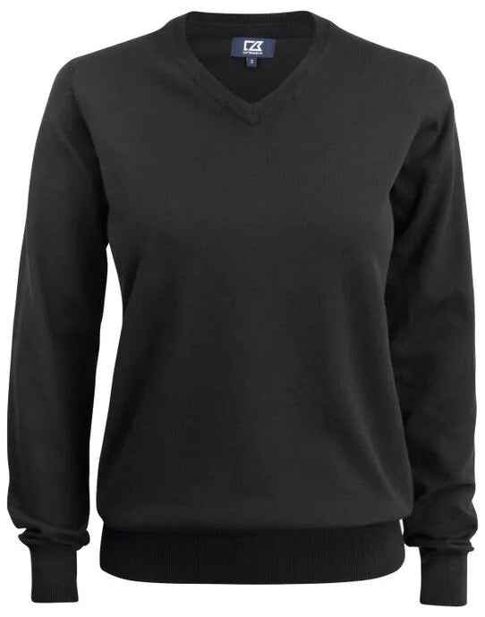 Cutter & Buck - Oakville V-neck Women - Black - Customisable Knitwear