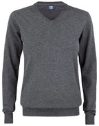 Cutter & Buck - Oakville V-neck Women - Anthracite Melange - Customisable Knitwear
