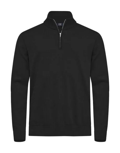 Cutter & Buck - Oakville Half Zip Sweater Men - Black - Customisable Knitwear