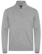 Cutter & Buck - Oakville Half Zip Sweater Men - Grey Melange - Customisable Knitwear