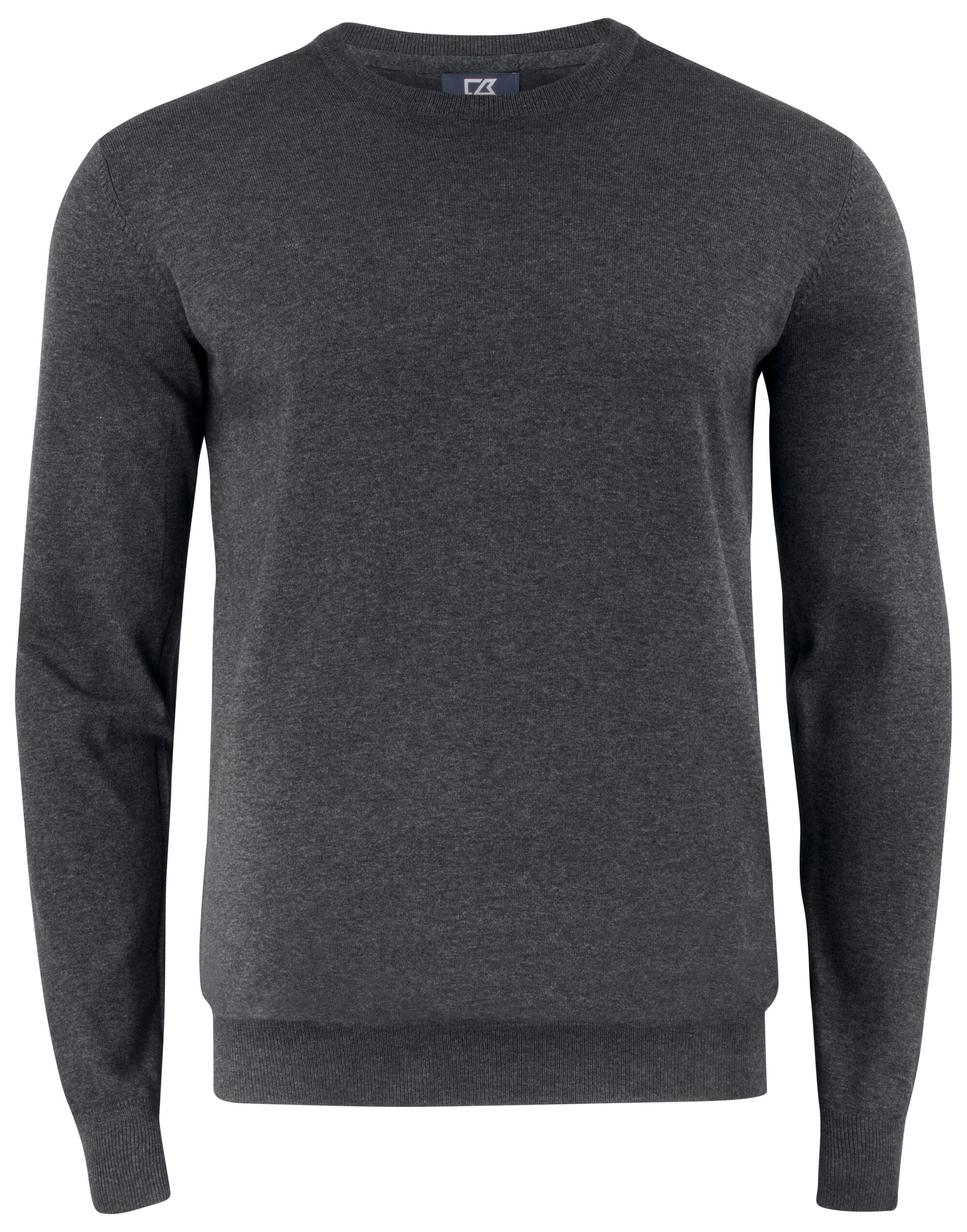 Cutter & Buck - Oakville Crewneck Men - Anthracite Melange S - Customisable Knitwear
