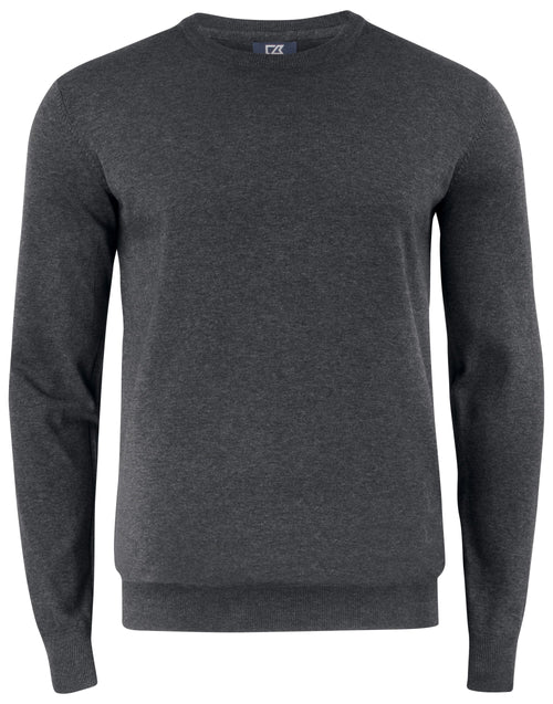 Cutter & Buck - Oakville Crewneck Men - Anthracite Melange S - Customisable Knitwear