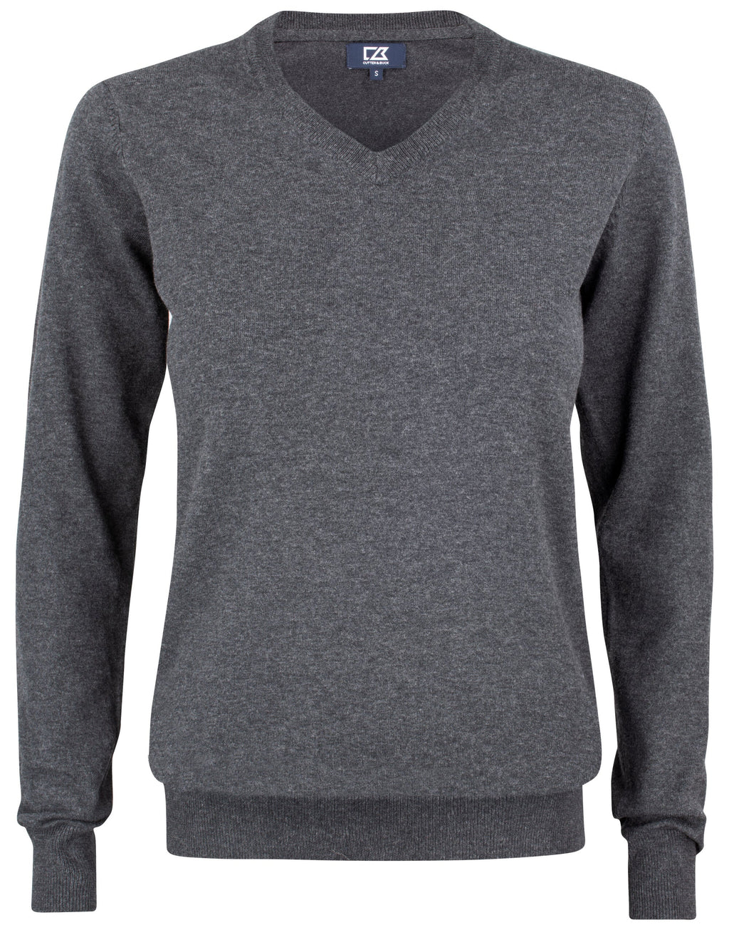 Cutter & Buck - Oakville V-neck Women - Anthracite Melange XS - Customisable Knitwear