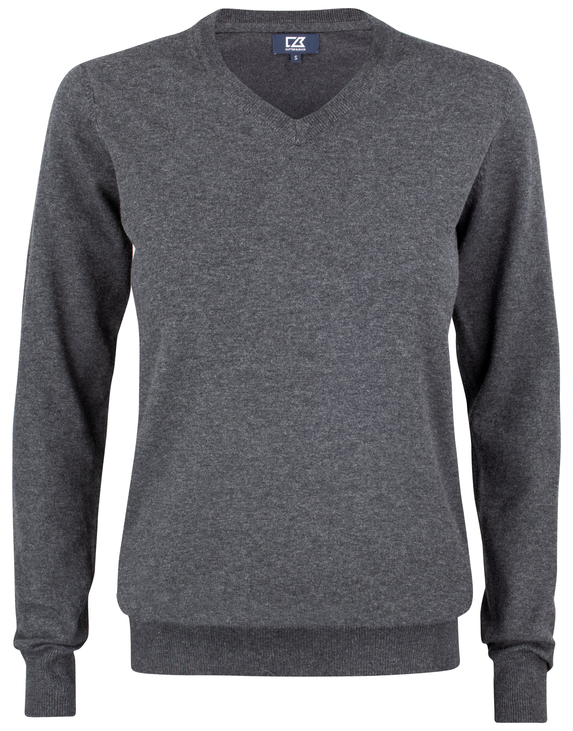 Cutter & Buck - Oakville V-neck Women - Anthracite Melange XS - Customisable Knitwear