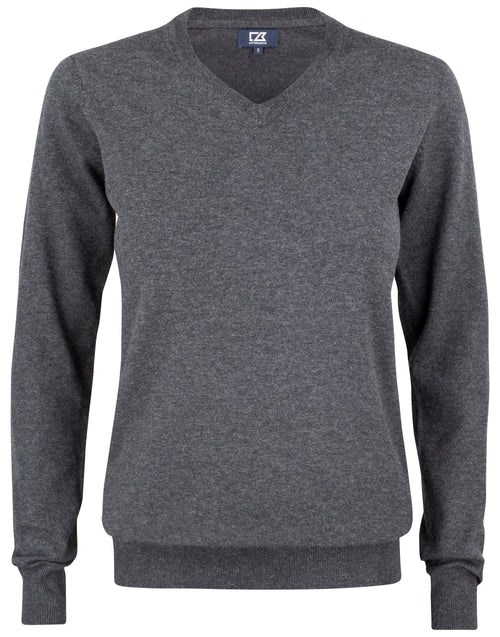 Cutter & Buck - Oakville V-neck Women - Anthracite Melange XS - Customisable Knitwear