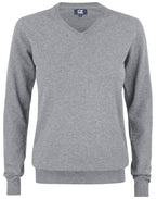 Cutter & Buck - Oakville V-neck Women - Grey Melange XS - Customisable Knitwear